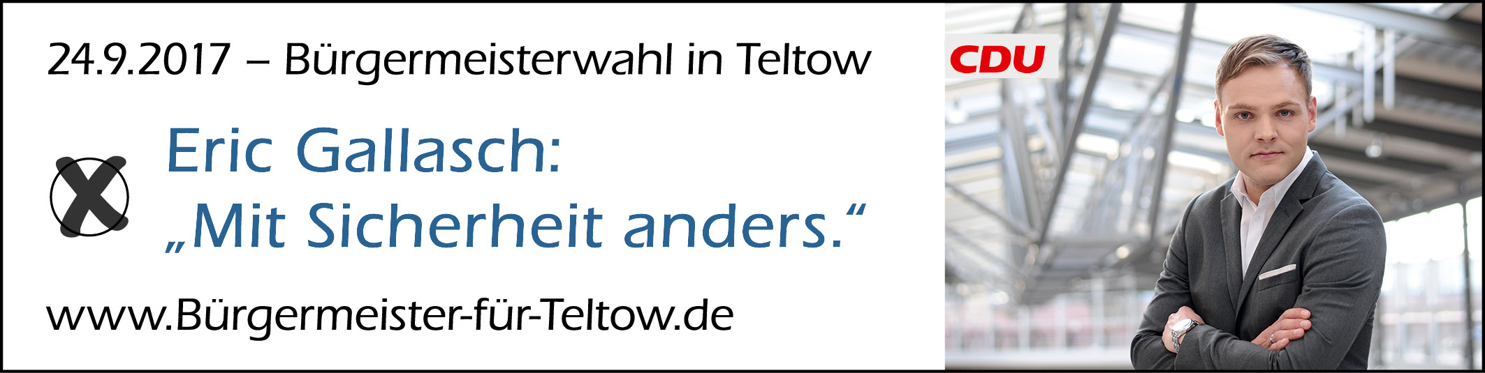 BM-Wah Teltow 2017: CDU-Kandidatl Eric Gallasch